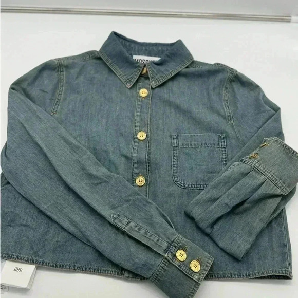 BNWT MOSCHINO Denim Crop Top style long sleeve - Picture 1 of 12